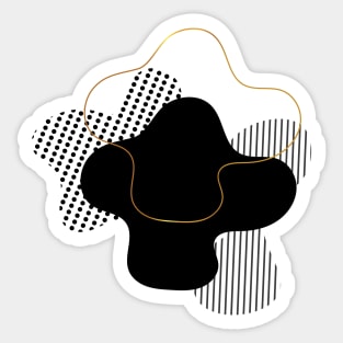 Black, Gray and Gold Abstract Pattern Sticker